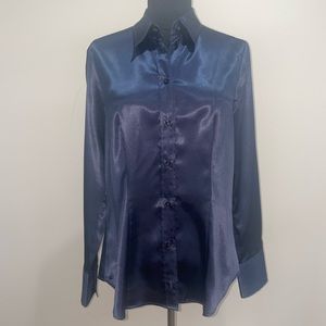 European Brand: SeidenSticker - satin blouse marine blue